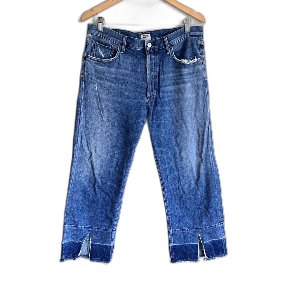 Citizens of Humanity Cora Crop Premium Vintage Jeans 31 Split Raw Hem